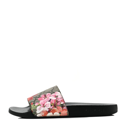 Gucci GG Supreme Monogram Blooms Slide Sandals 39 Beige Multicolor 1 of 6