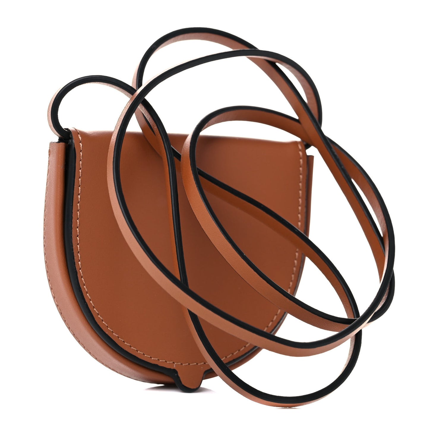 X SPIRITED AWAY Calfskin Mini Heel Pouch Tan