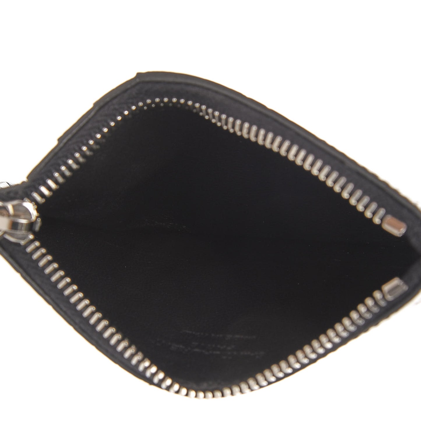 Calfskin Crocodile Embossed 5 Fragments Zip Pouch Card Holder Black