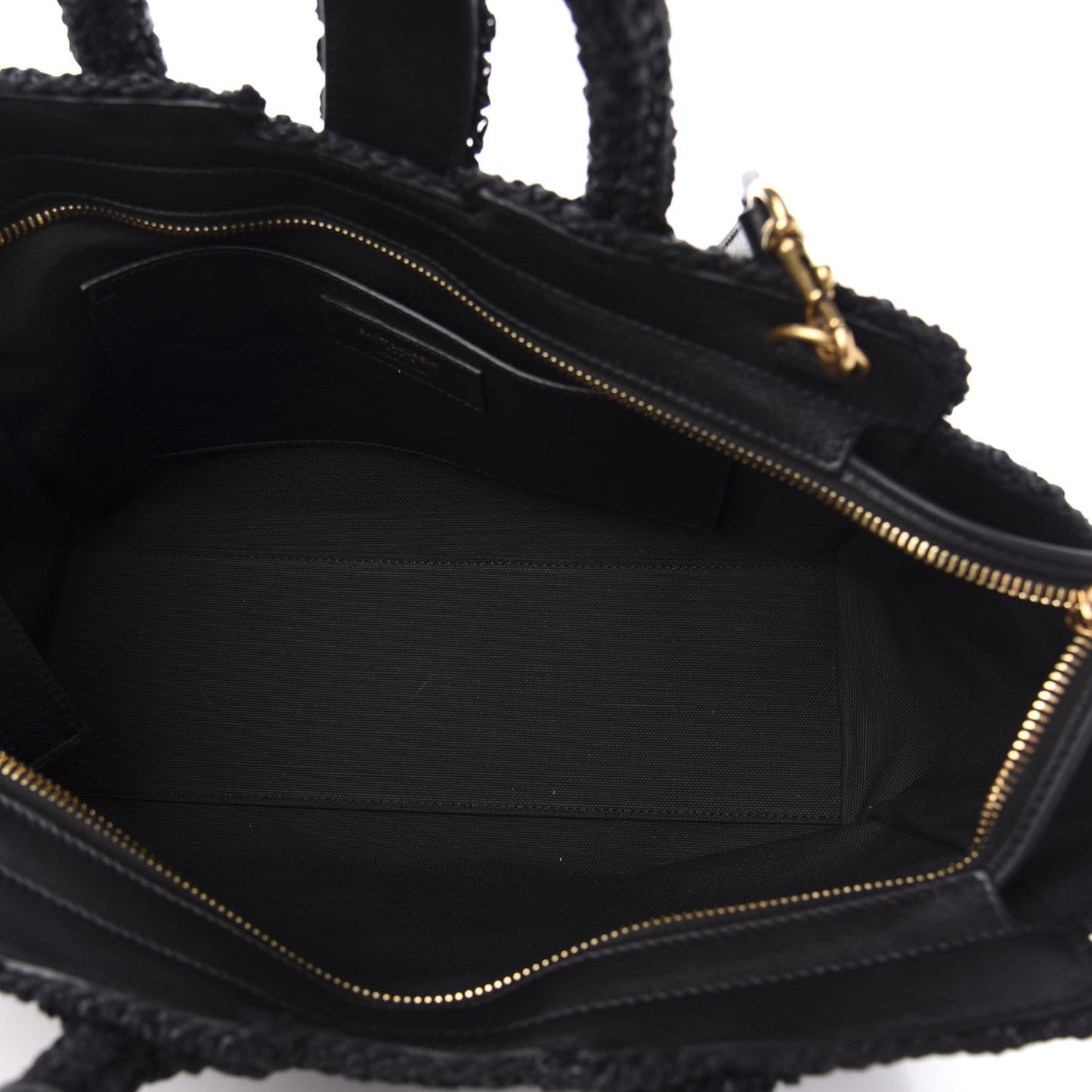 Raffia Baby Monogram Downtown Cabas Black
