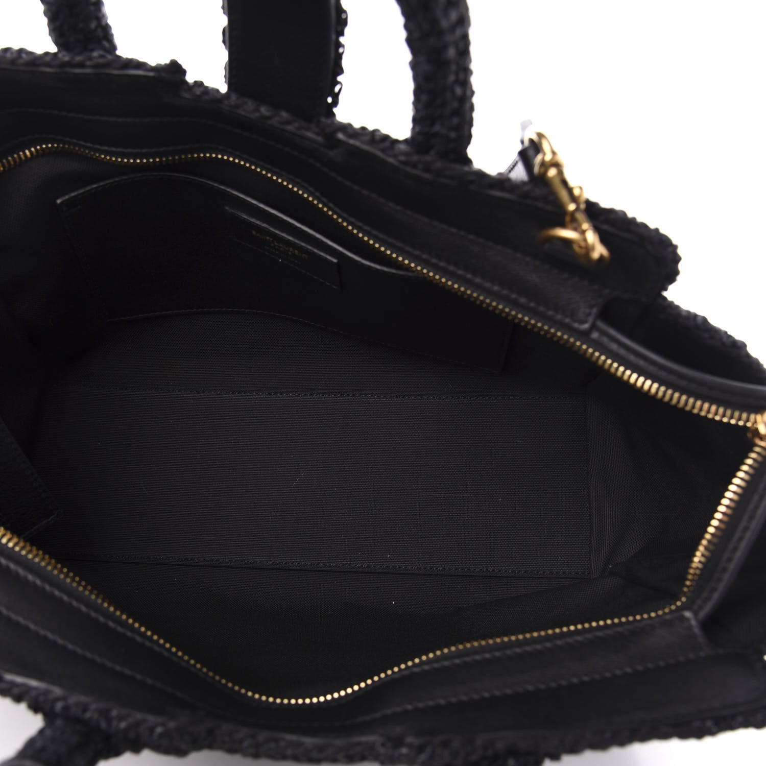 Saint Laurent Raffia Baby Monogram Downtown Cabas Black 5 of 10