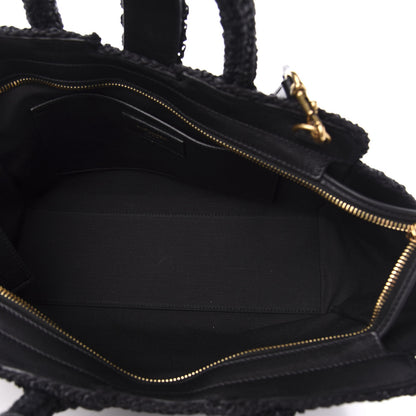 Saint Laurent Raffia Baby Monogram Downtown Cabas Black 5 of 10