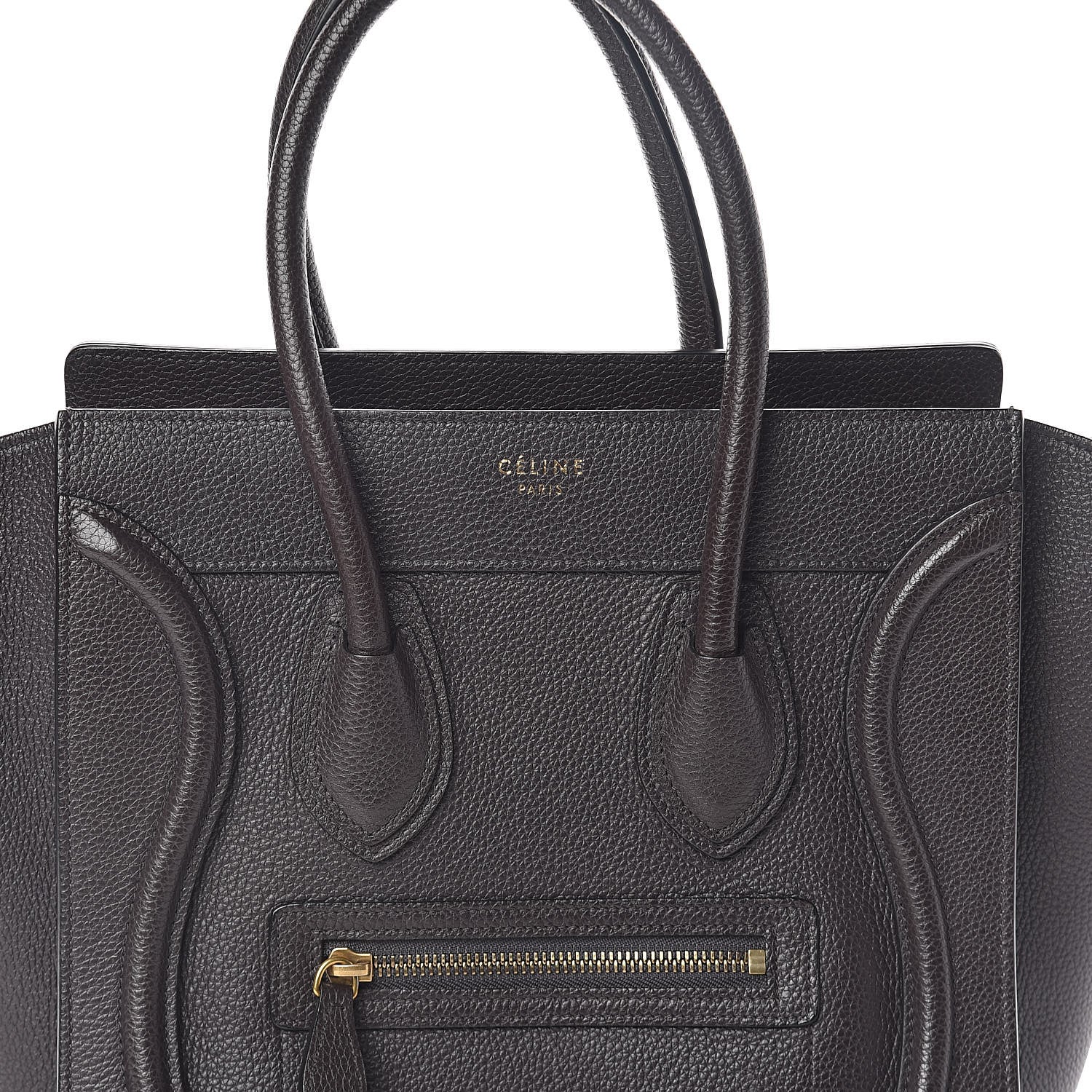 Celine Drummed Calfskin Micro Luggage Black 7 of 9