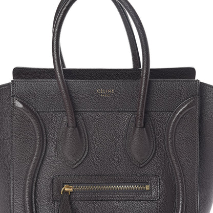 Celine Drummed Calfskin Micro Luggage Black 7 of 9
