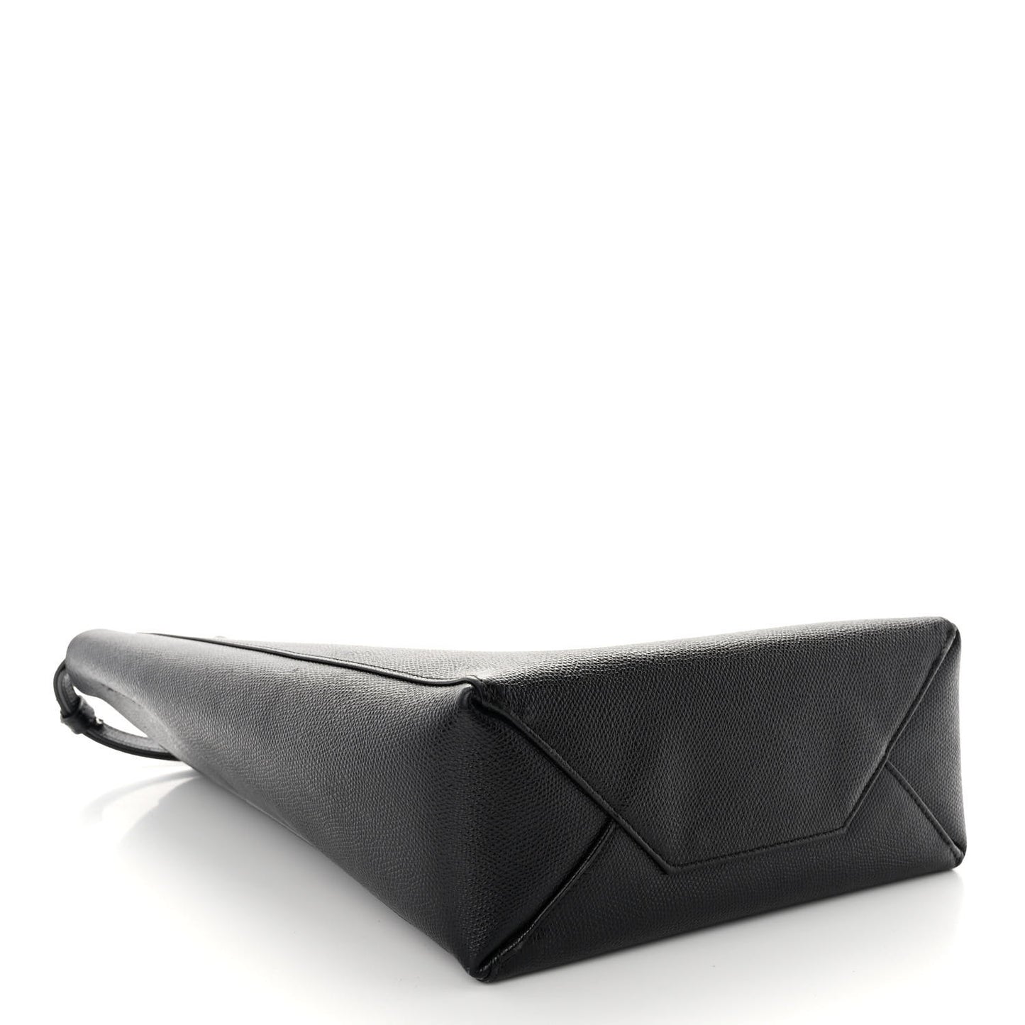 Grained Calfskin Small Vertical Cabas Black