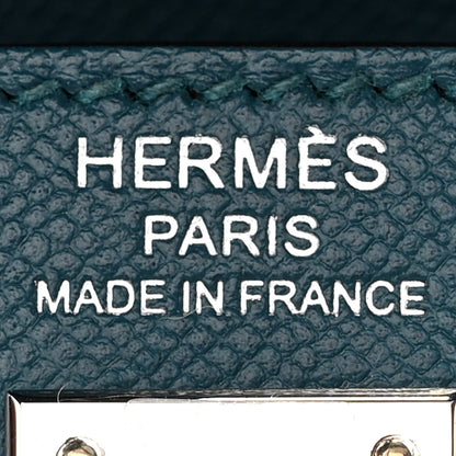 Hermes Madame Calfskin Verso Kelly Sellier 25 Vert Bosphore Sienne 6 of 12