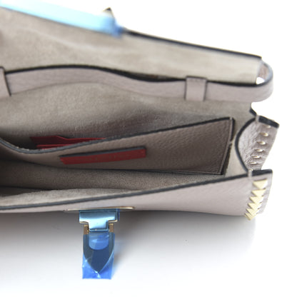 Valentino Garavani Pebbled Calfskin Small Rockstud Overlay Flap Shoulder Bag Poudre 5 of 9