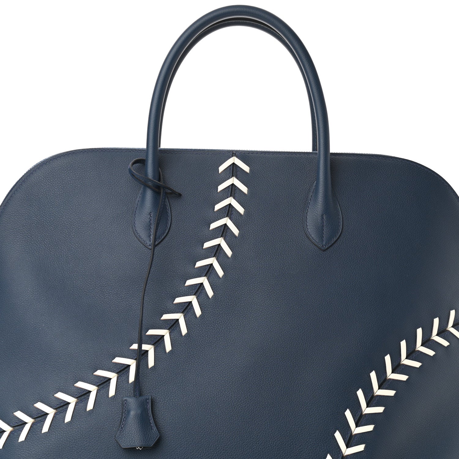 Hermes Evercolor 1923 Bolide 45 Baseball Bag Bleu De Malte Blanc 8 of 10