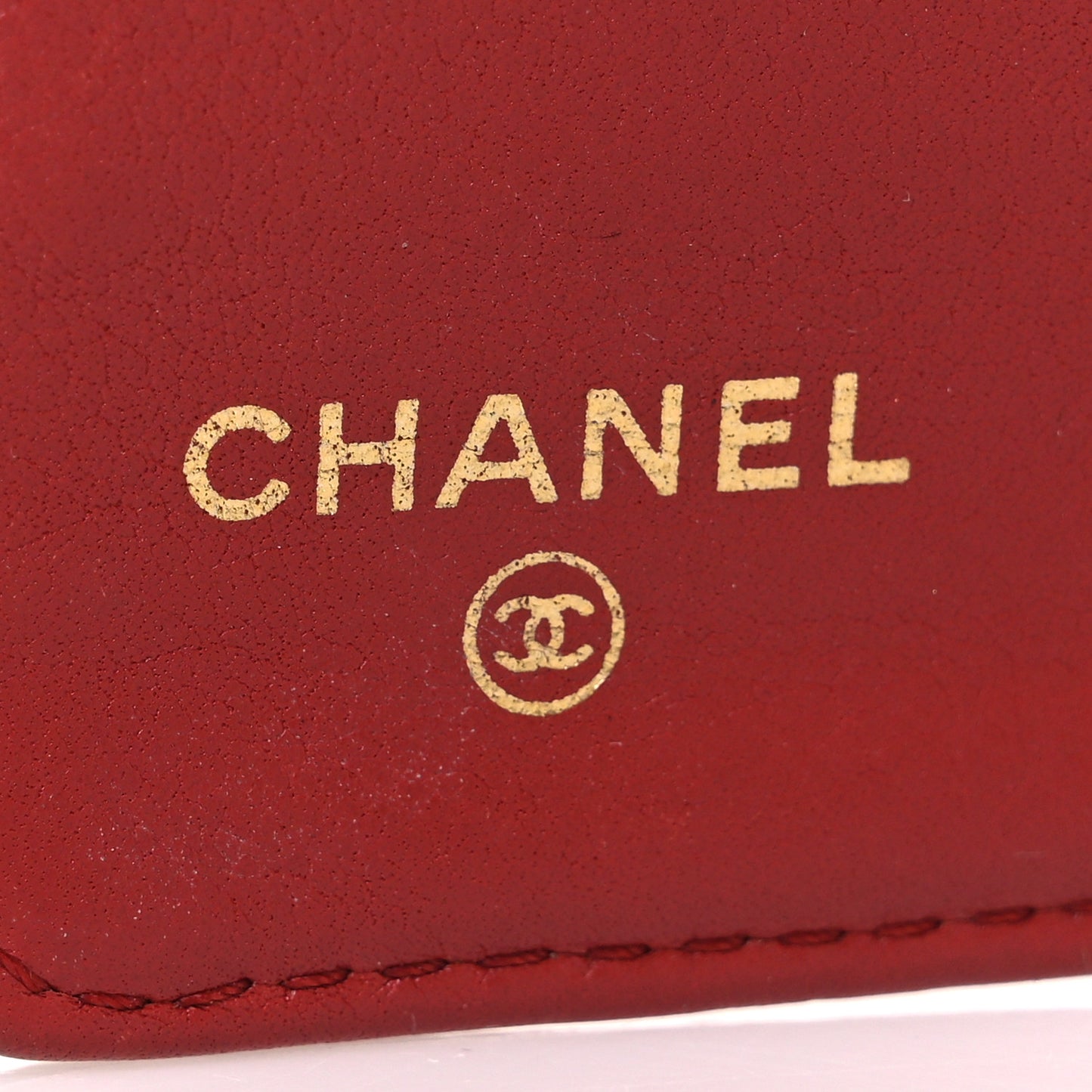 Aged Calfskin Quilted Reissue 2.55 Yen Wallet Red