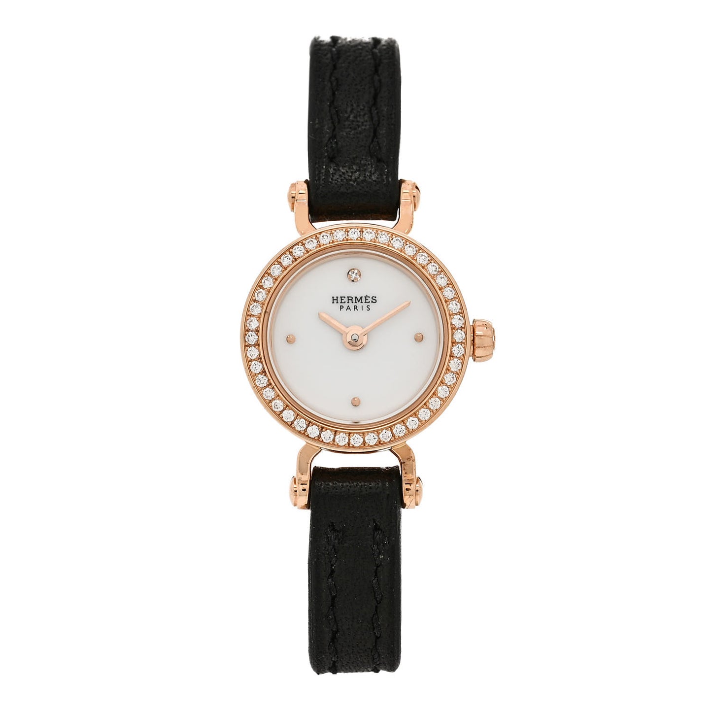18K Yellow Gold Barenia Diamond 16mm Faubourg Quartz Watch Noir Noir