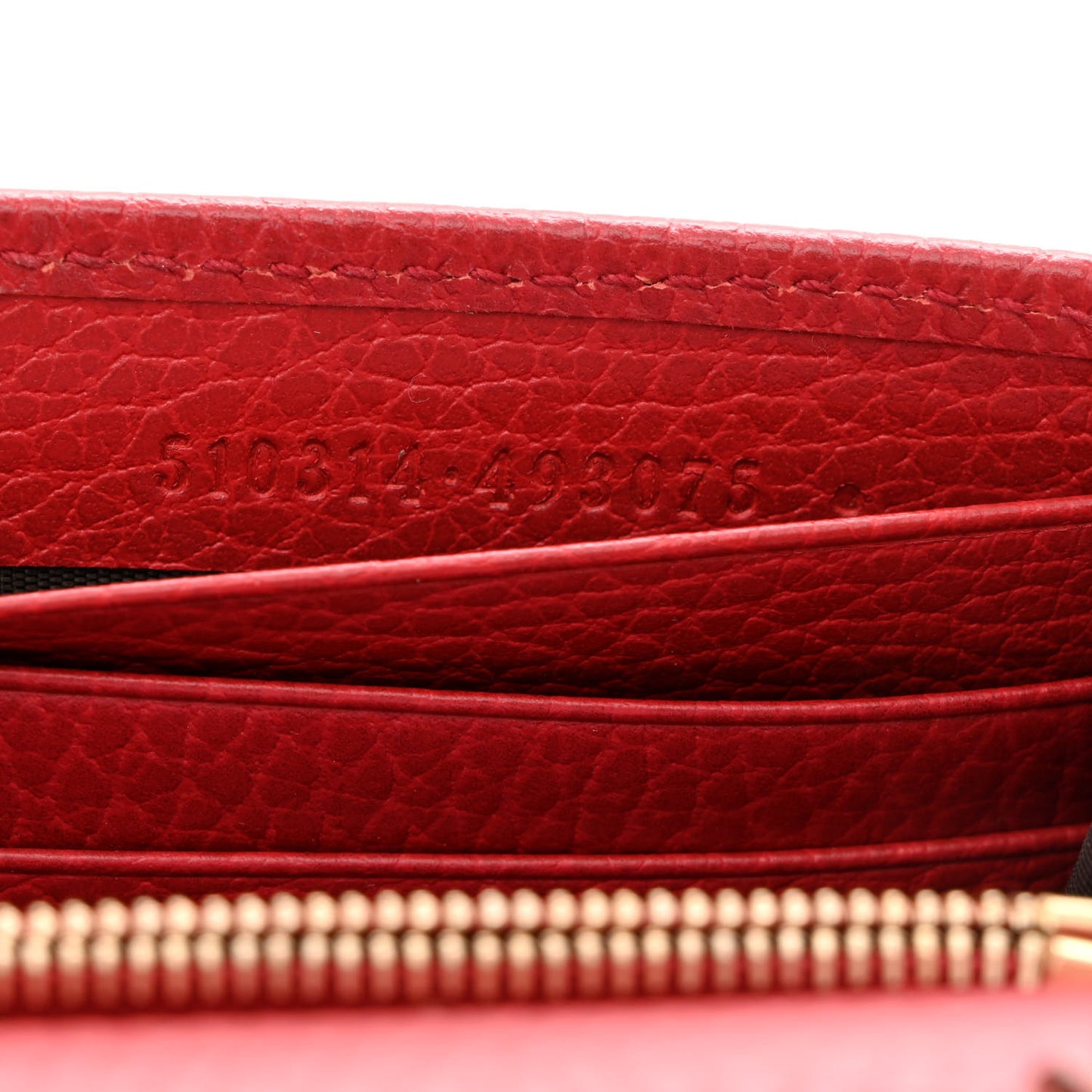 Dollar Calfskin Interlocking G Chain Wallet Red