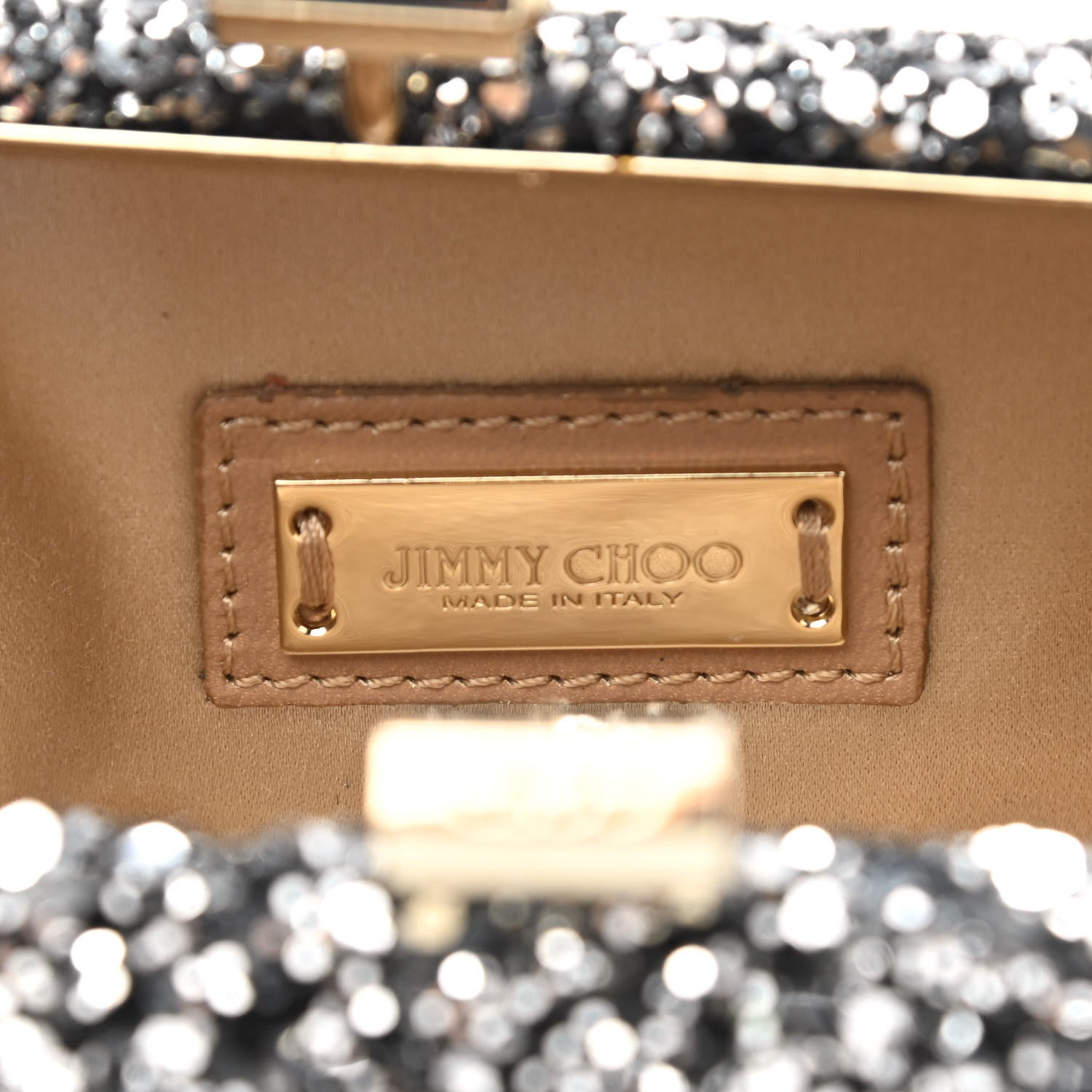 Jimmy Choo Glitter Fabric Mini Tube Black Silver 6 of 6