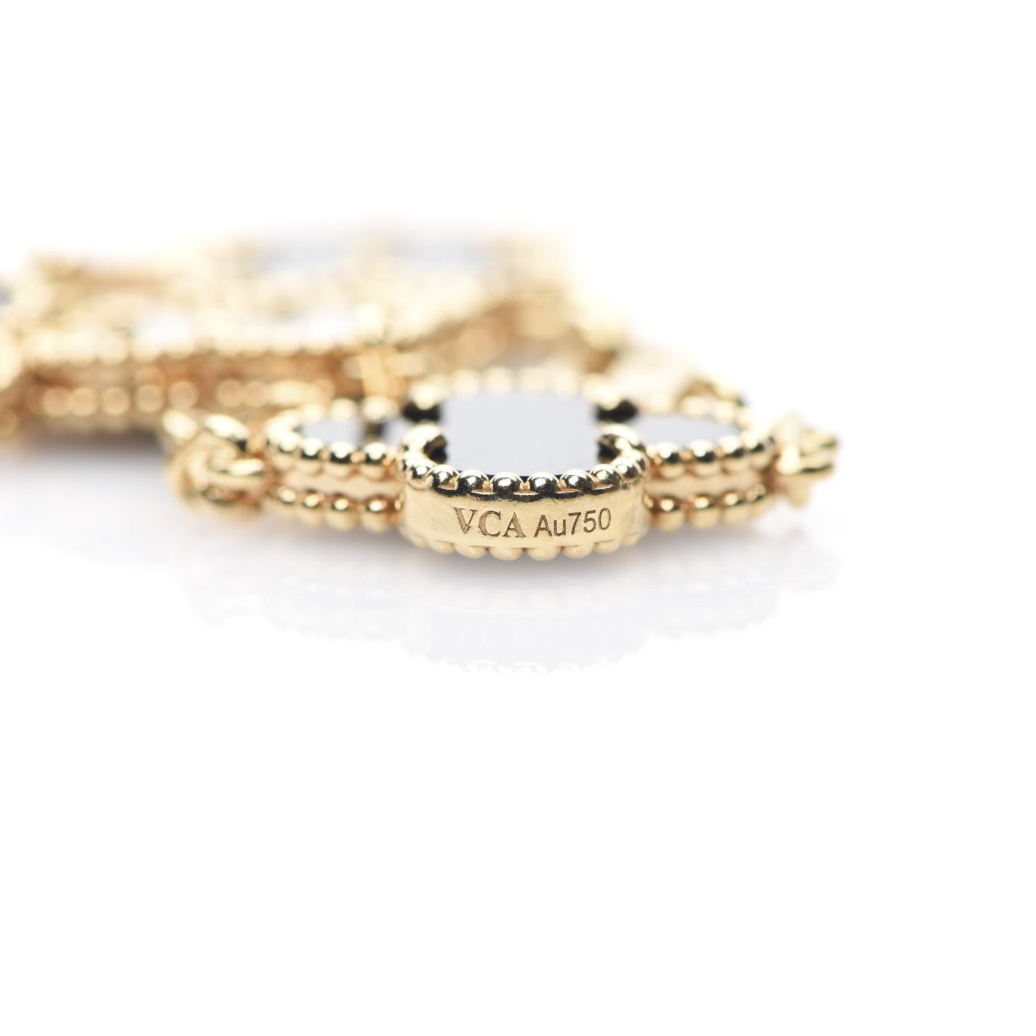 Van Cleef & Arpels 18K Yellow Gold Black Onyx 5 Motifs Vintage Alhambra Bracelet 5 of 5