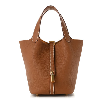Hermes Taurillon Clemence Picotin Lock 18 PM Gold 1 of 11