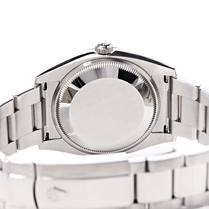 Rolex Stainless Steel 18K White Gold Diamond 34mm Oyster Perpetual Date Watch Black 115234 6 of 8