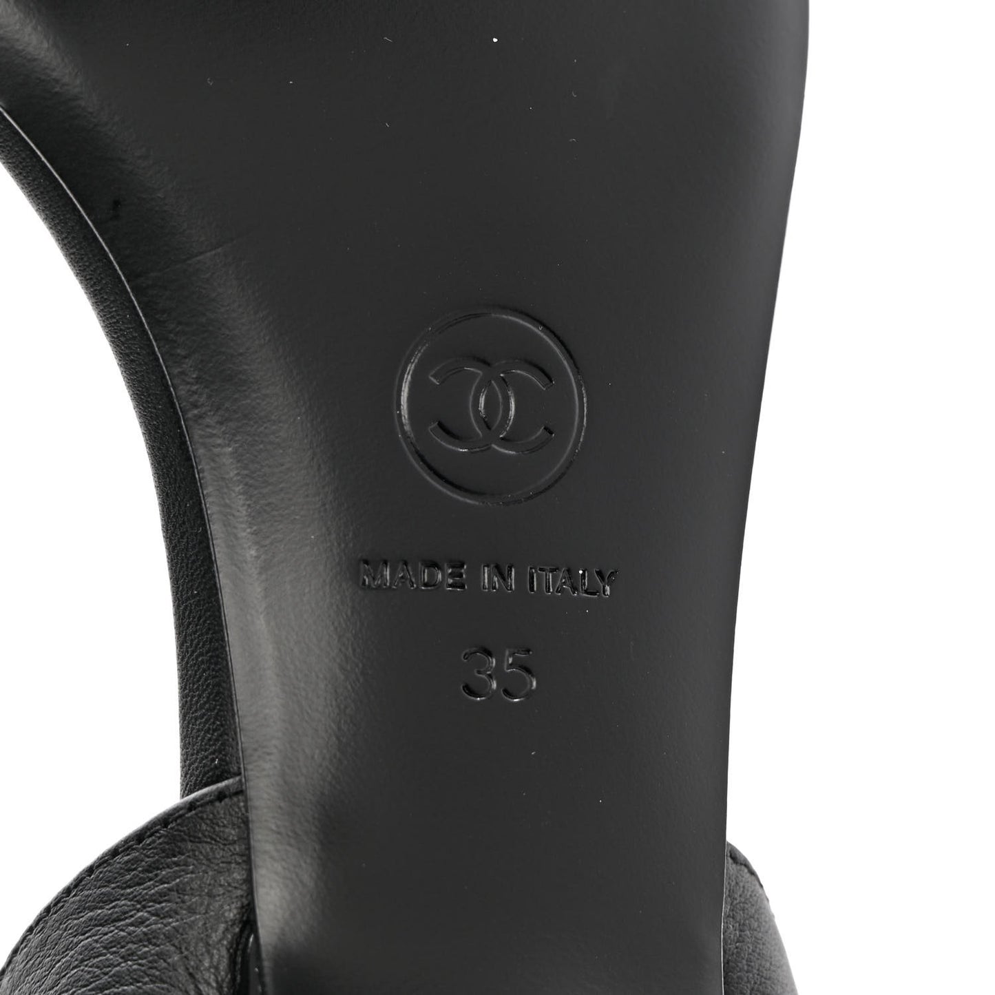 Calfskin Pearl Sandals 35 Black