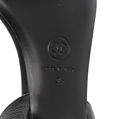 Chanel Calfskin Pearl Sandals 35 Black 8 of 11