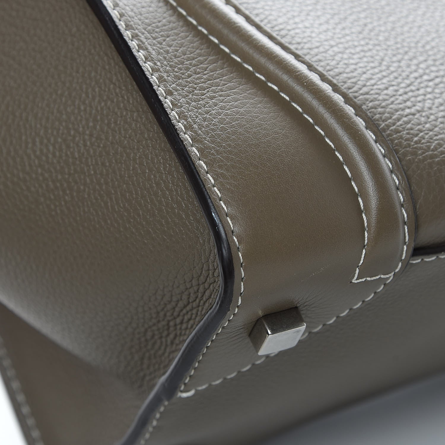 Celine Drummed Calfskin Mini Luggage Souris 10 of 15
