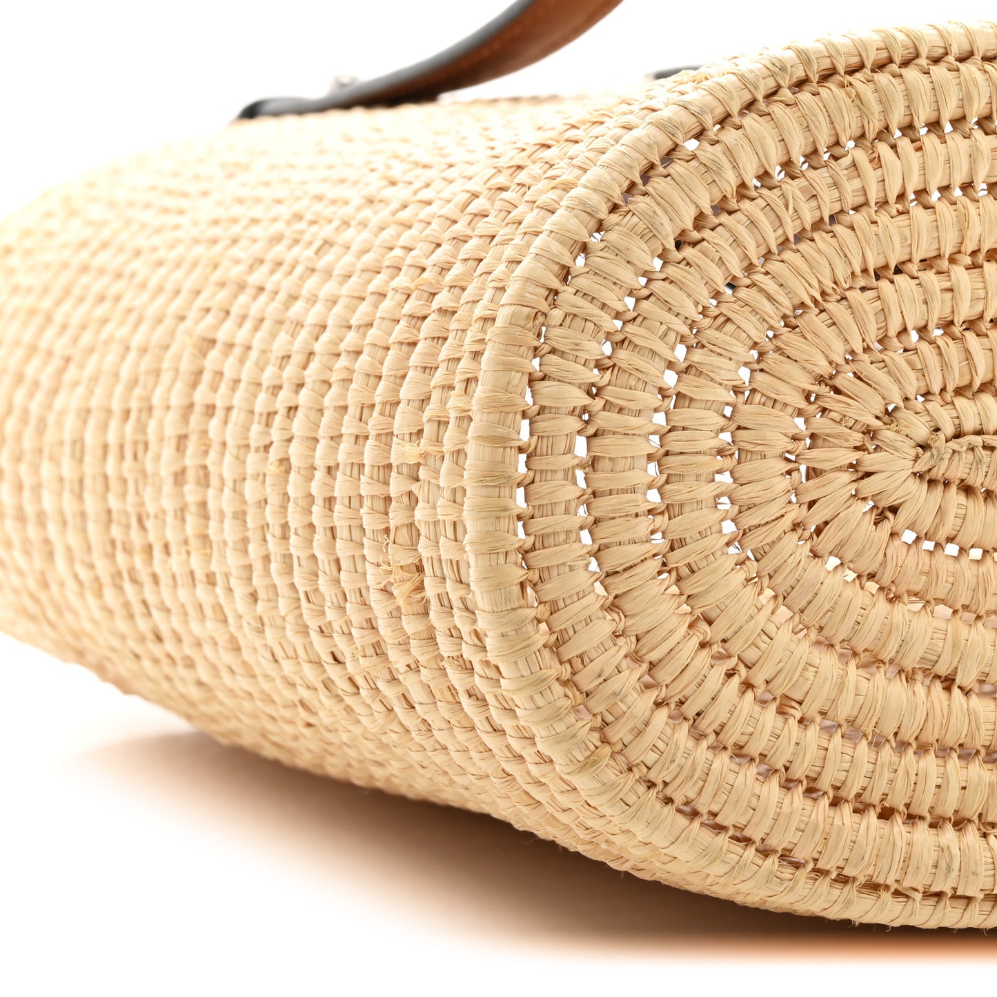 Raffia Small Square Basket Tote Bag Natural Tan