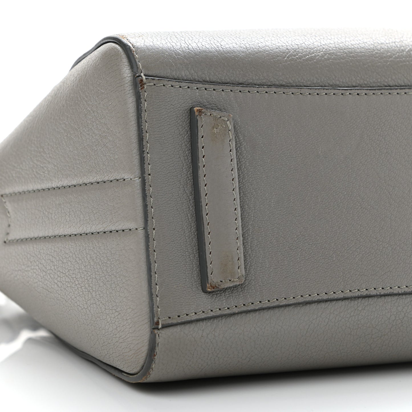 Sugar Goatskin Mini Antigona Pearl Grey