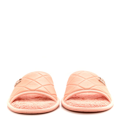 Chanel Lambskin CC Flat Mules L Light Pink 2 of 8
