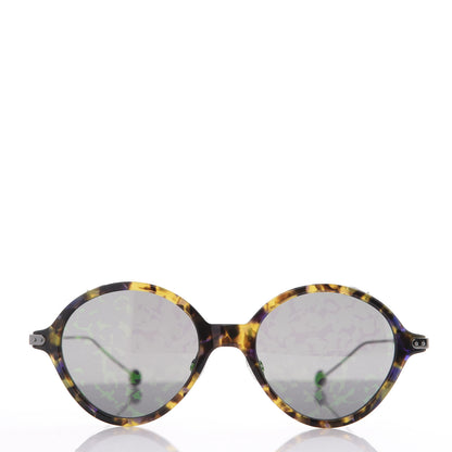 Christian Dior Acetate Leaf Print Umbrage Round Sunglasses Green Foliage 2 of 8