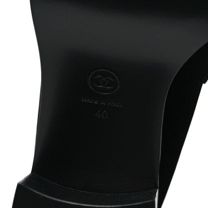 Chanel Velvet CC Mocassin Pumps 40 Black 6 of 9