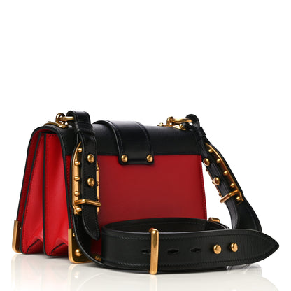 Prada City Calfskin Saffiano Cahier Bag Fuoco Black 3 of 10