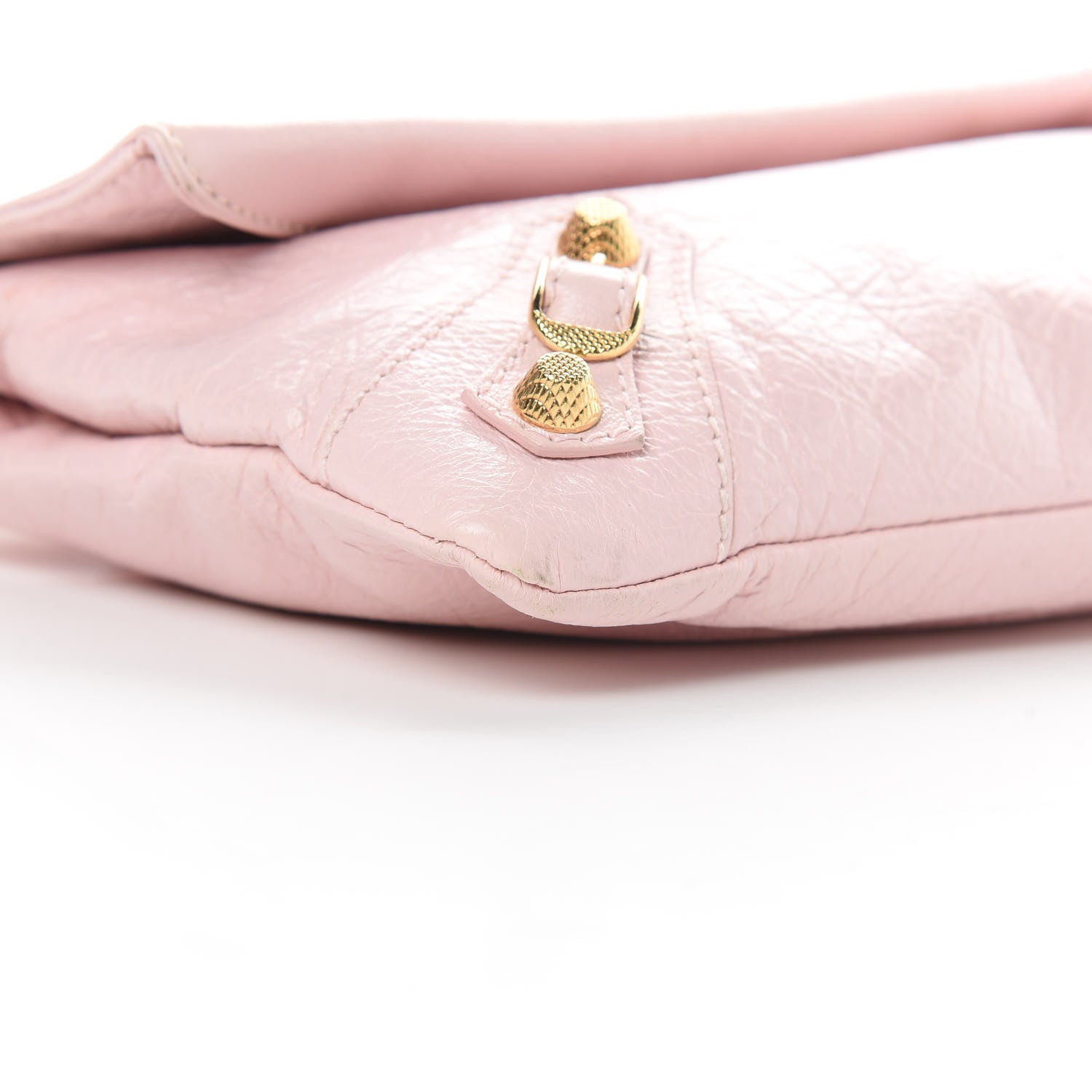Balenciaga Agneau Giant 12 Gold Hardware Envelope Strap Clutch Rose Poudre 9 of 13
