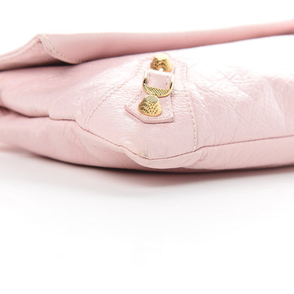 Balenciaga Agneau Giant 12 Gold Hardware Envelope Strap Clutch Rose Poudre 9 of 13