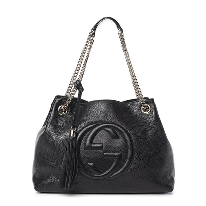 Gucci Pebbled Calfskin Medium Soho Chain Shoulder Bag Black 1 of 10