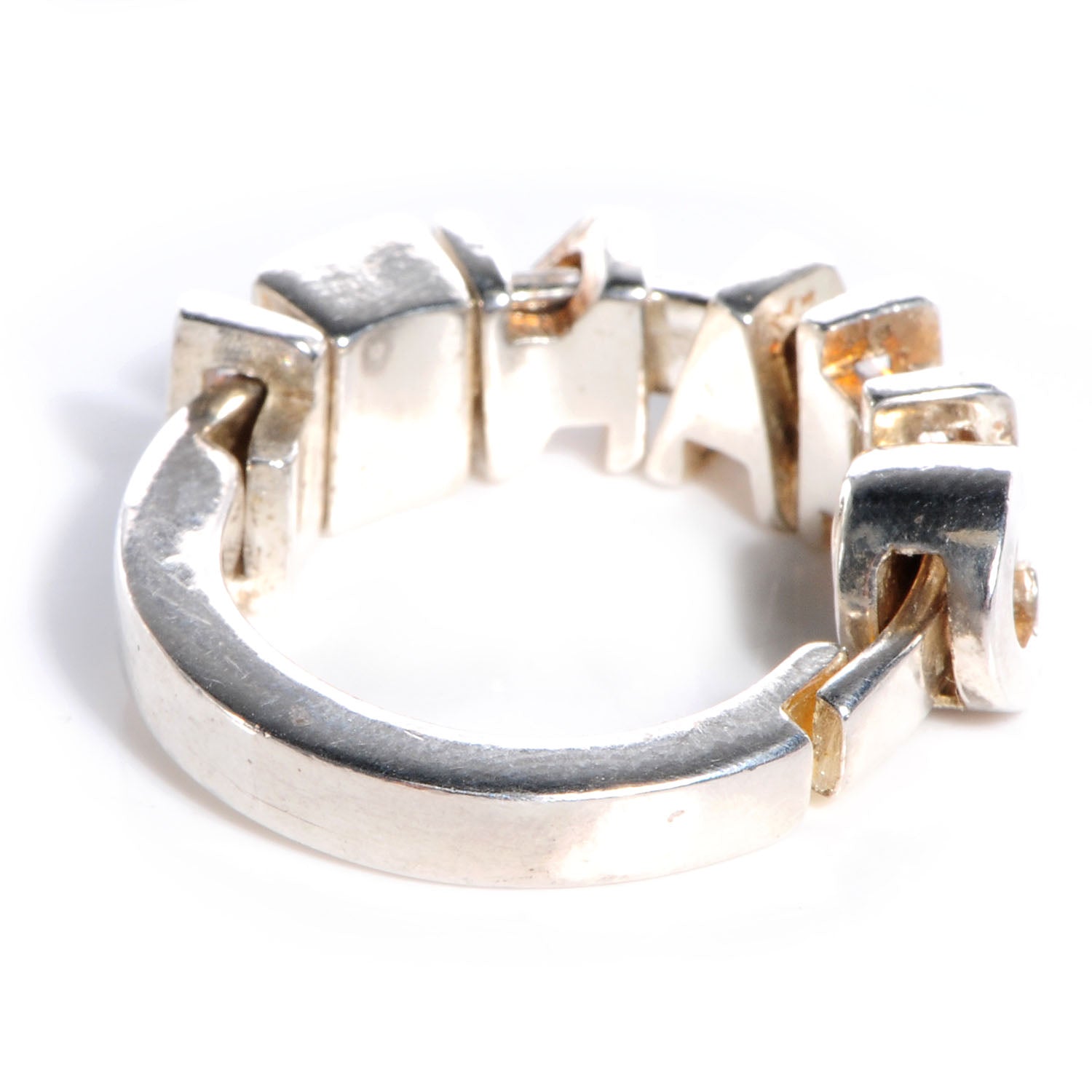 Chanel Charm Letter Ring Silver 7 4 of 5