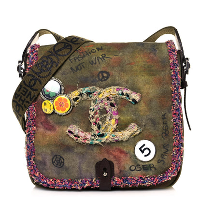 Chanel Washed Toile Graffiti On The Pavements Messenger Khaki Multicolor 1 of 12