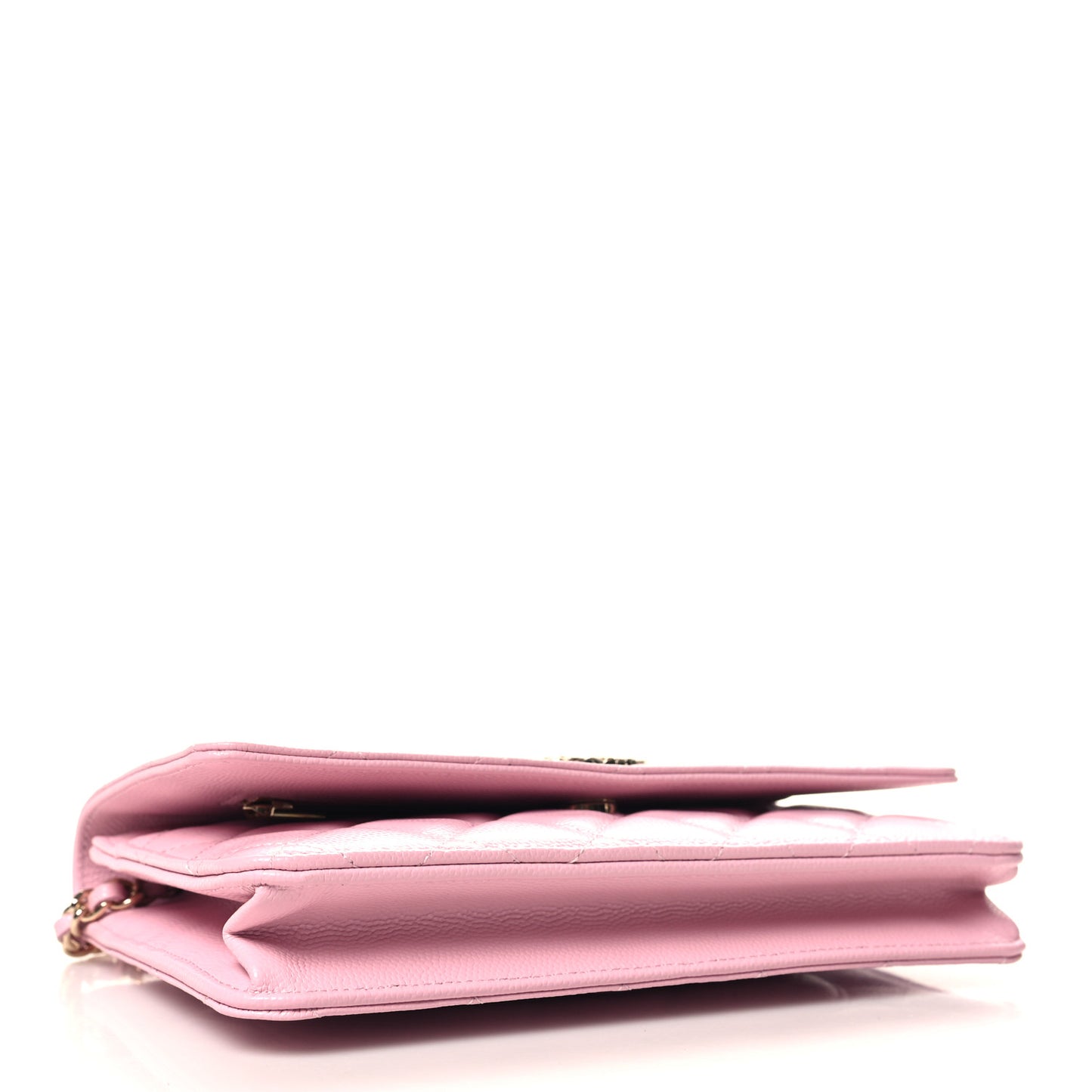 Caviar Quilted Wallet on Chain WOC Light Pink