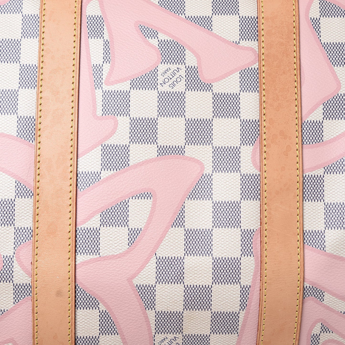 Damier Azur Tahitienne Keepall Bandouliere 50 Rose Ballerine