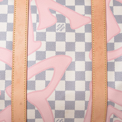 Louis Vuitton Damier Azur Tahitienne Keepall Bandouliere 50 Rose Ballerine 14 of 18