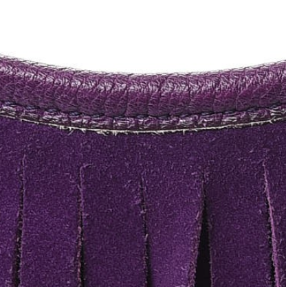 Suede Petite Sac Fringe Hobo Purple