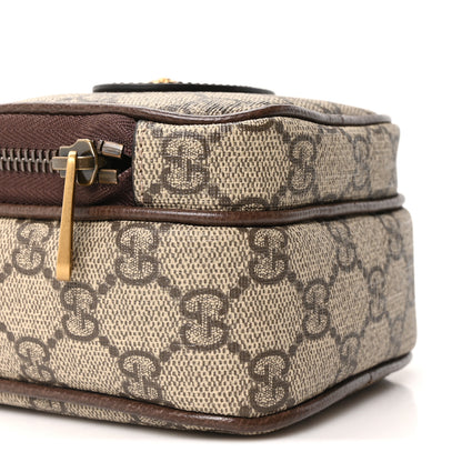 Gucci GG Supreme Monogram Mini Neo Vintage Double Zip Messenger Bag Beige New Acero Crop 8 of 9