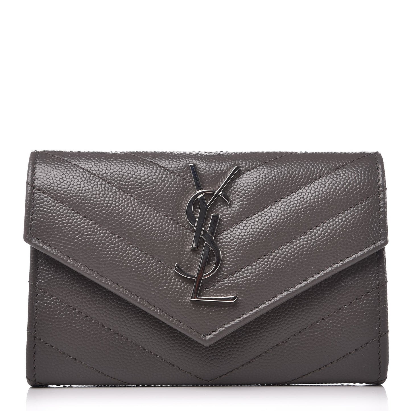 Grain De Poudre Matelasse Chevron Small Monogram Envelope Wallet Earth