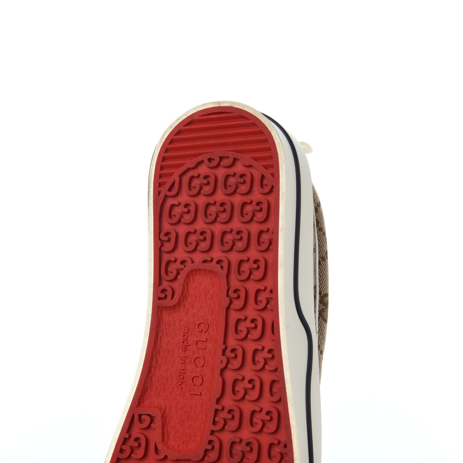 Gucci GG Monogram Womens 1977 Tennis Slip On 30mm Sneakers 38 Beige Ebony Mystic White 15 of 17