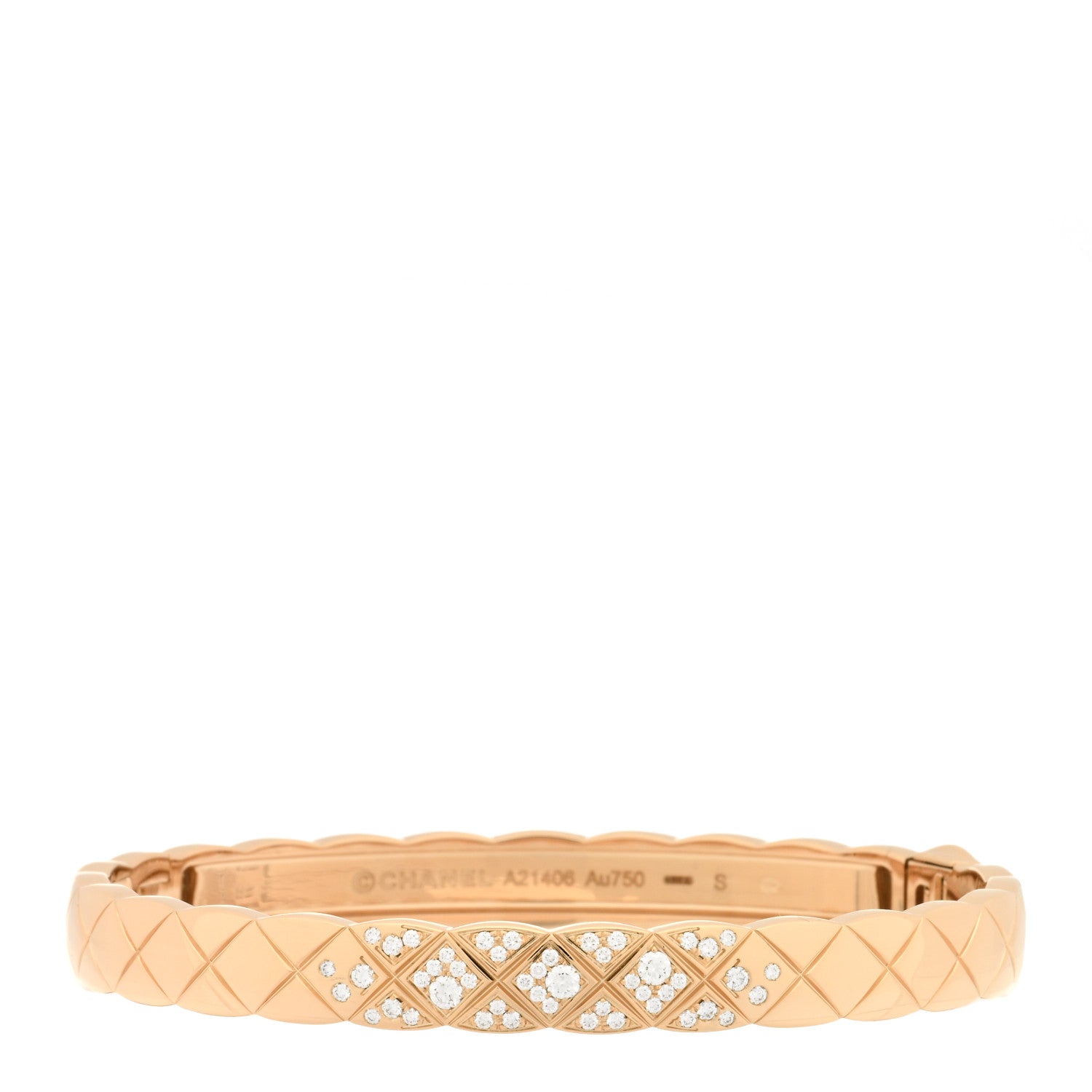 Chanel 18K Beige Gold Diamond Coco Crush Bracelet S 1 of 3