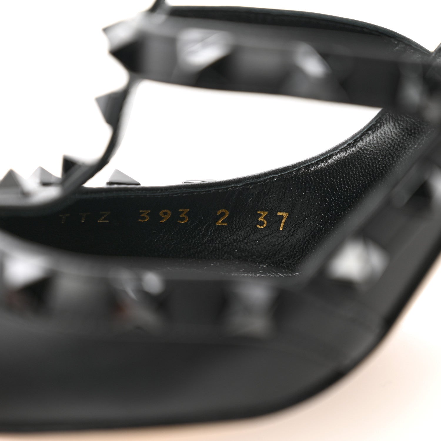 Valentino Garavani Calfskin Lacquered Monochrome Rockstud Ankle Strap 100mm Pumps 37 Black 9 of 11