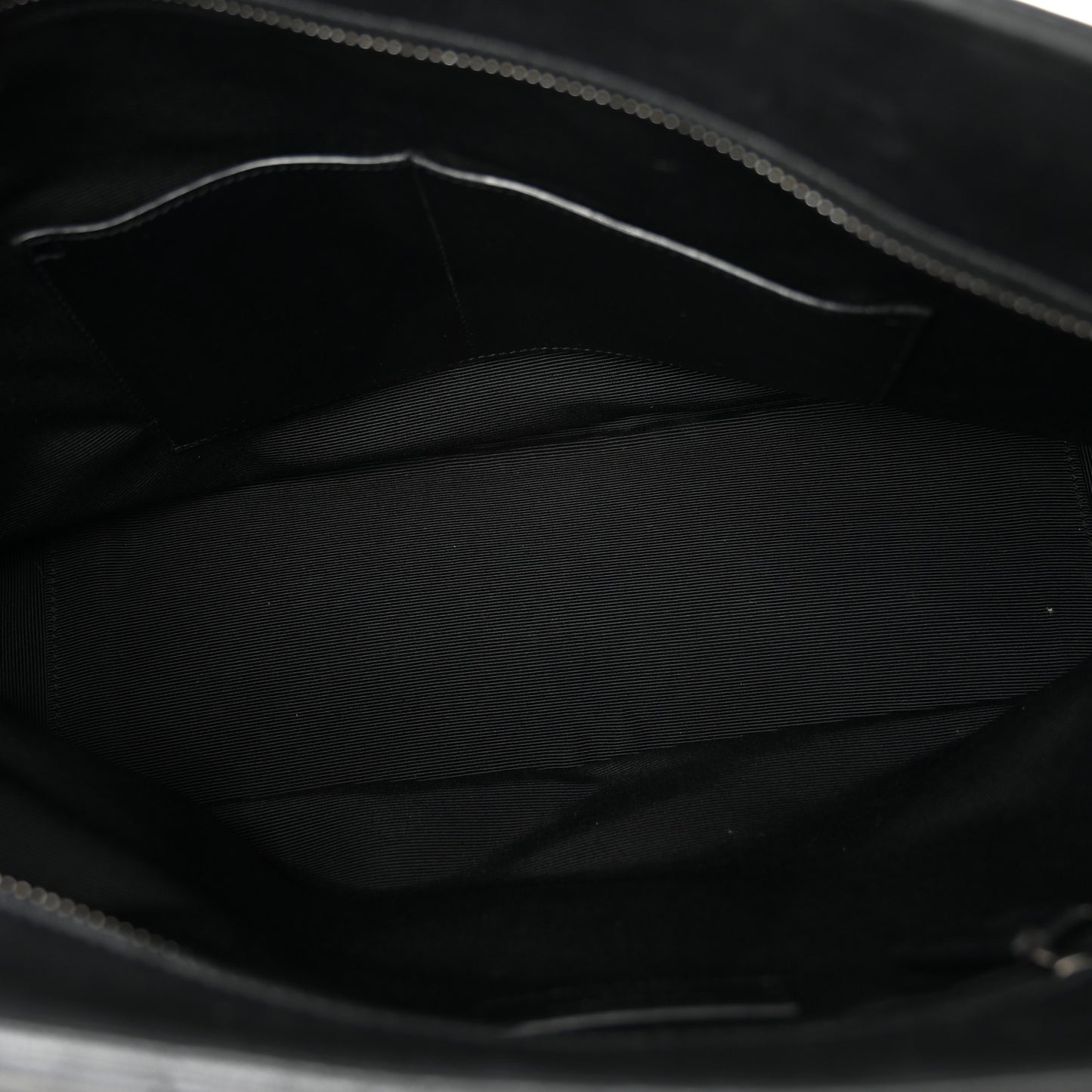 Sheepskin Matelasse Chevron Large Monogram Shopping Bag Black