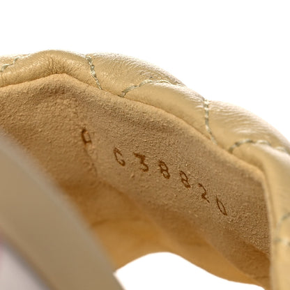 Chanel Lambskin Quilted Textured CC Mules 37 Yellow 9 of 10