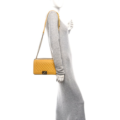 Chanel Lambskin Quilted Medium Boy Flap Yellow 2 of 10