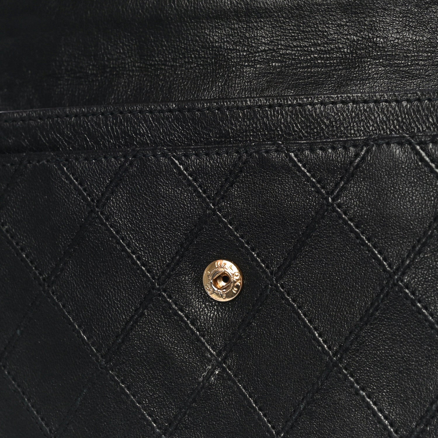 Chanel Lambskin Diamond Stitched Flap Wallet Black 12 of 13