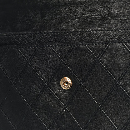 Chanel Lambskin Diamond Stitched Flap Wallet Black 12 of 13