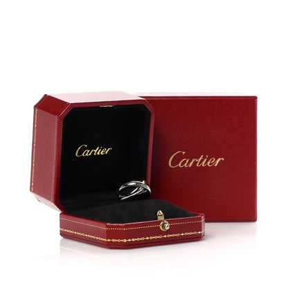 Cartier 18K White Gold Black Ceramic Trinity Ring 56 7.5 5 of 5