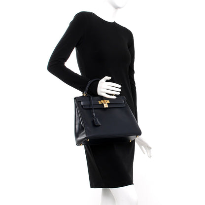 Hermes Box Kelly Retourne 32 Indigo 3 of 33
