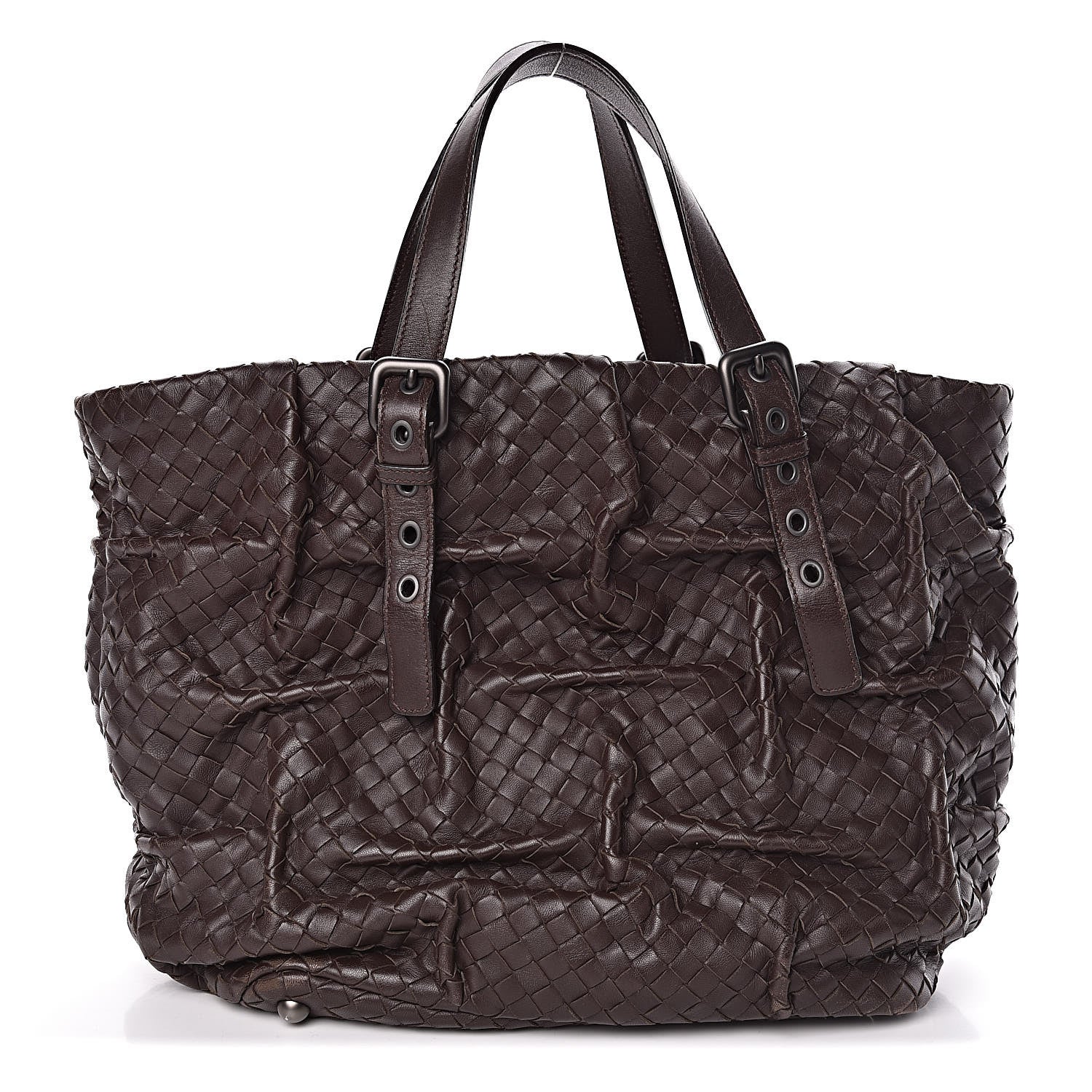 Bottega Veneta Nappa Intrecciato Pleated Tote Ebano 1 of 15